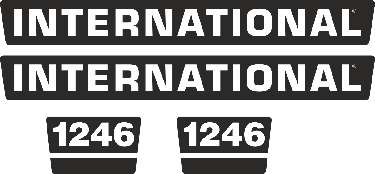 Dekorsats IH International 1246. Komplett: 2 st Dekal International 750x90mm. 2 st Dekal 1246. 190x115mm.