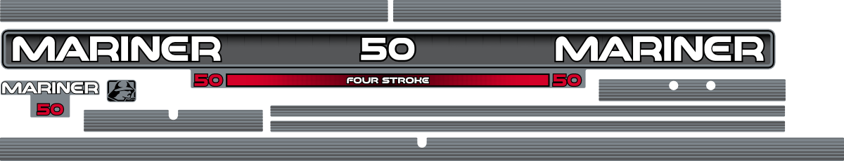 Mariner 50HK Four Stroke dekalset. Komplett.