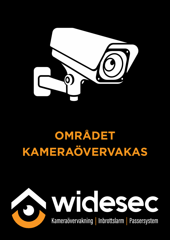 widesec kamera A4 Plastskylt