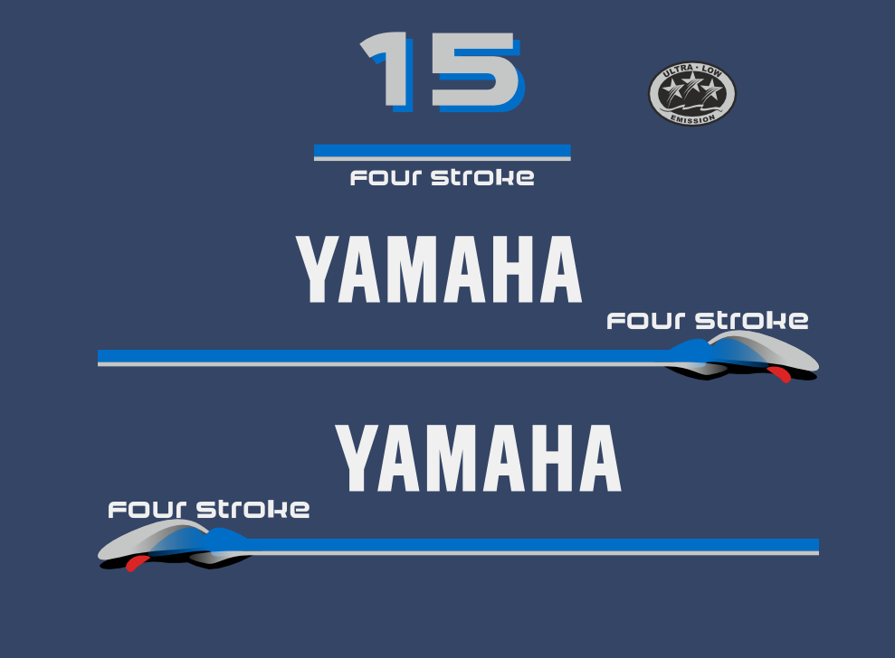 15hk dekalkit för Yahama F15MSHZ 1998-99. Komplett reproduktion.