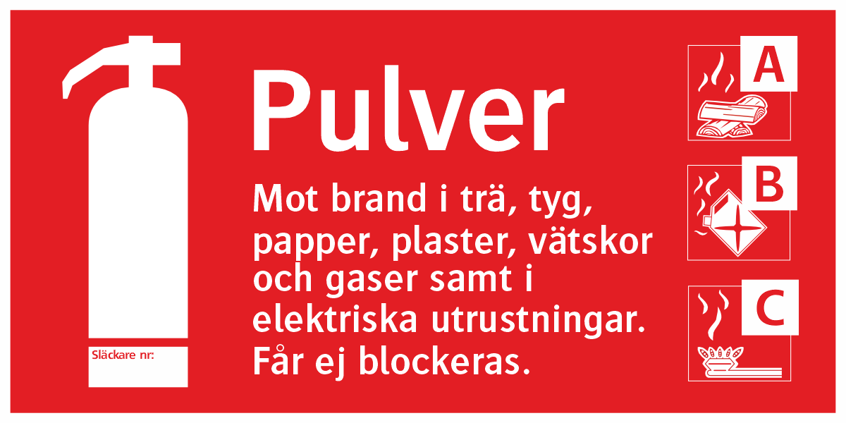 Brandsläckare Pulver