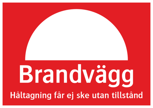 Brandvägg  Håltagning får ej ske utan tillstånd 