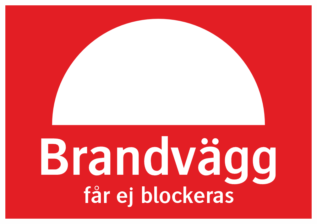 Brandvägg  får ej blockeras 