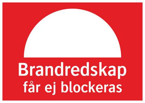 Brandredskap får ej blockeras 