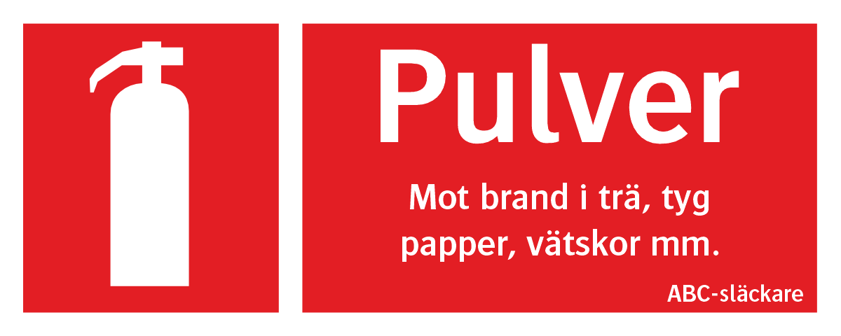 Brandsläckare pulver - ISO 7010