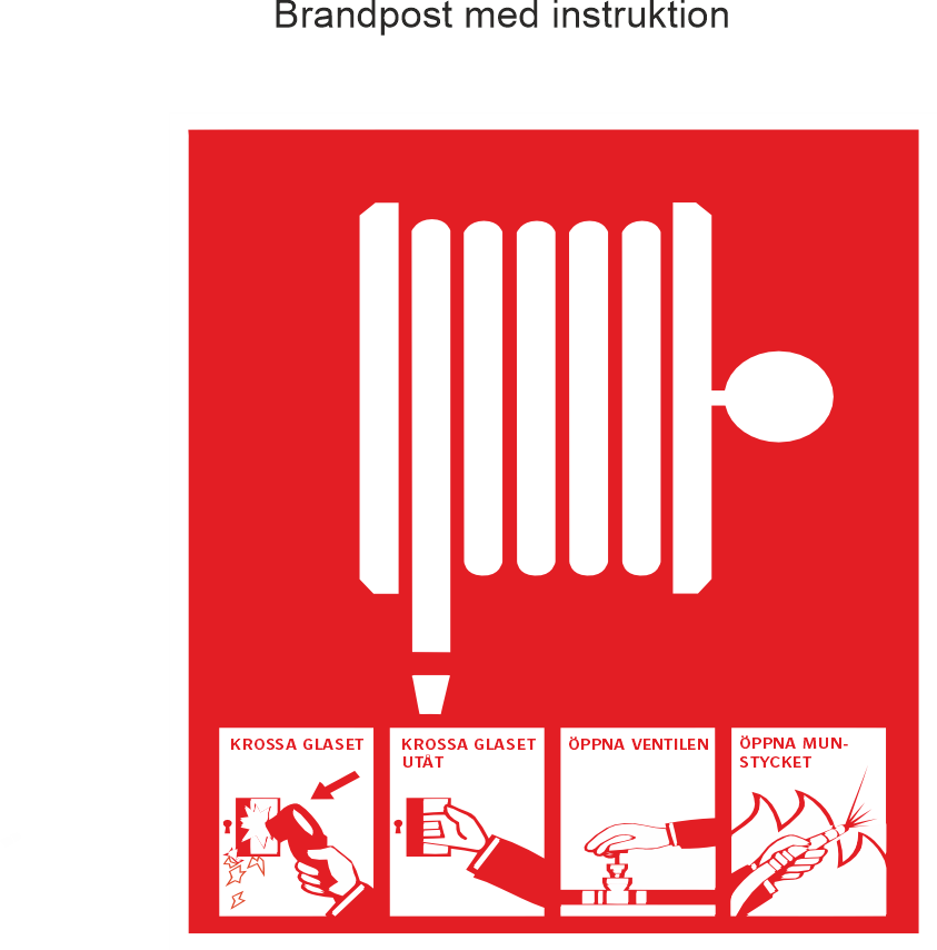 Brandpost med instruktion