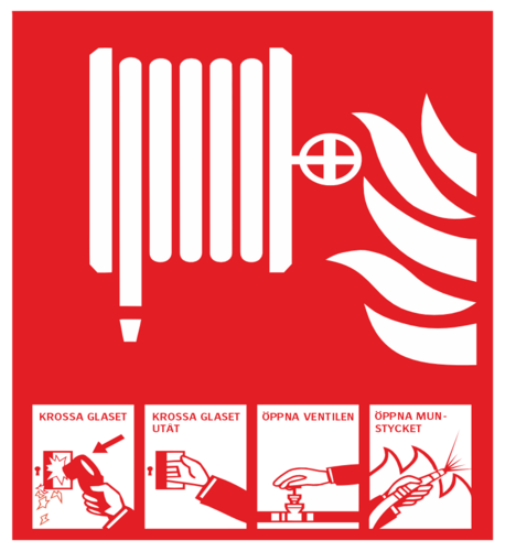 Brandpost med instruktion