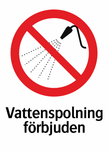 Vattenspolning förbjuden 