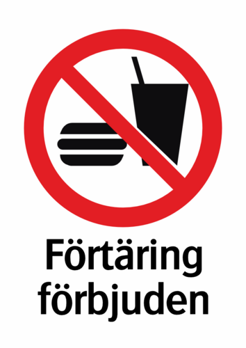 Förtäring förbjuden 