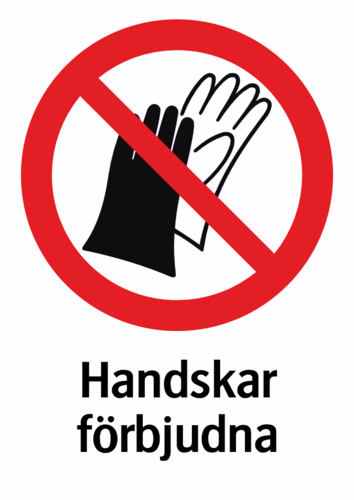 Handskar förbjudna 