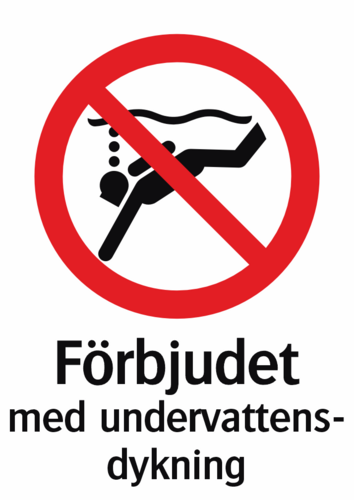 Förbjudet med undervattens-dykning 