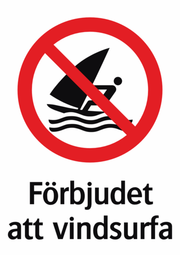 Förbjudet att vindsurfa 