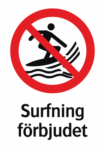 Surfning förbjudet 