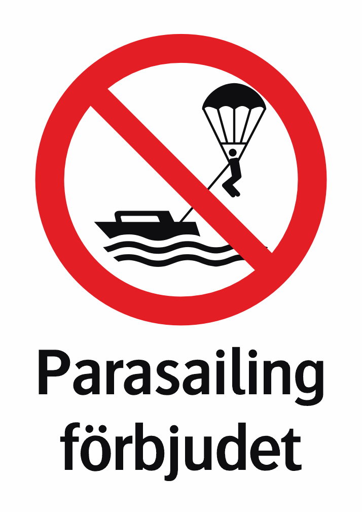 Parasailing förbjudet 