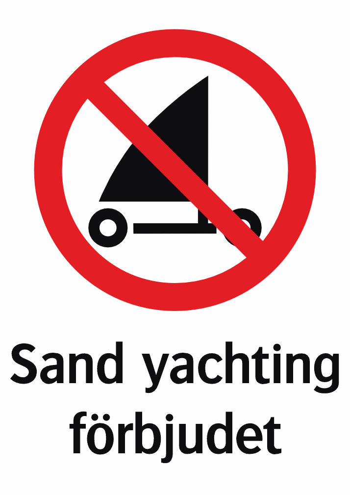 Sand yachting förbjudet 