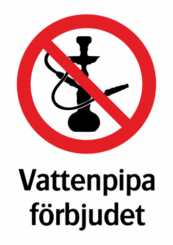 Vattenpipa förbjudet 