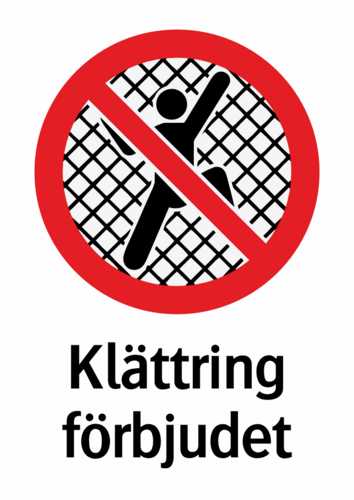 Klättring förbjudet 