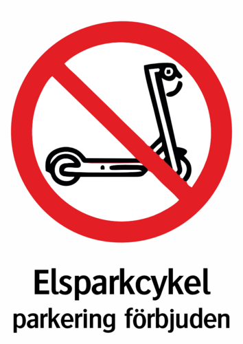Elsparkcykel parkering förbjuden  