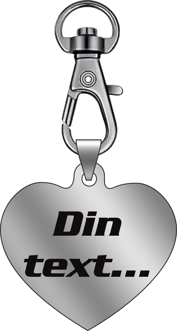 Berlock med graverad text.