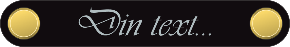 Grimbricka med lasergraverad text. 80x13mm. Levereras med två skruvnitar i valfri färg.