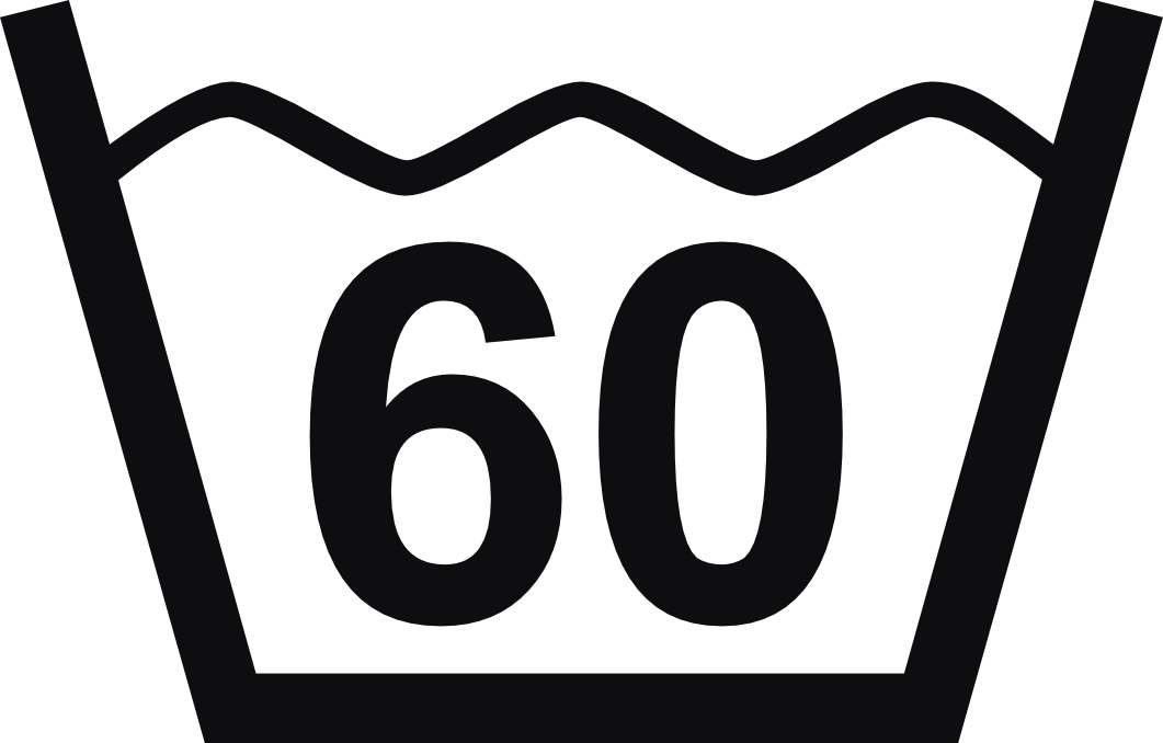 Datorskuren dekal. Tvättråd maxtemperatur 60 grader.