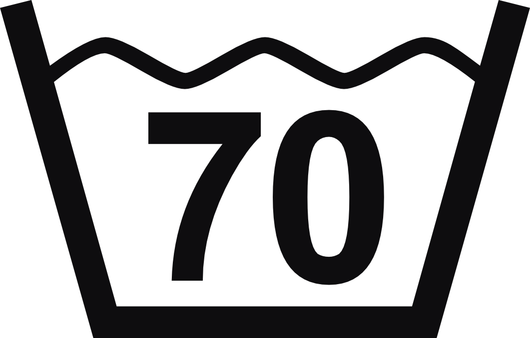 Datorskuren dekal. Tvättråd maxtemperatur 70 grader.