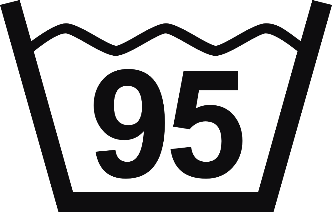 Datorskuren dekal. Tvättråd maxtemperatur 95 grader.