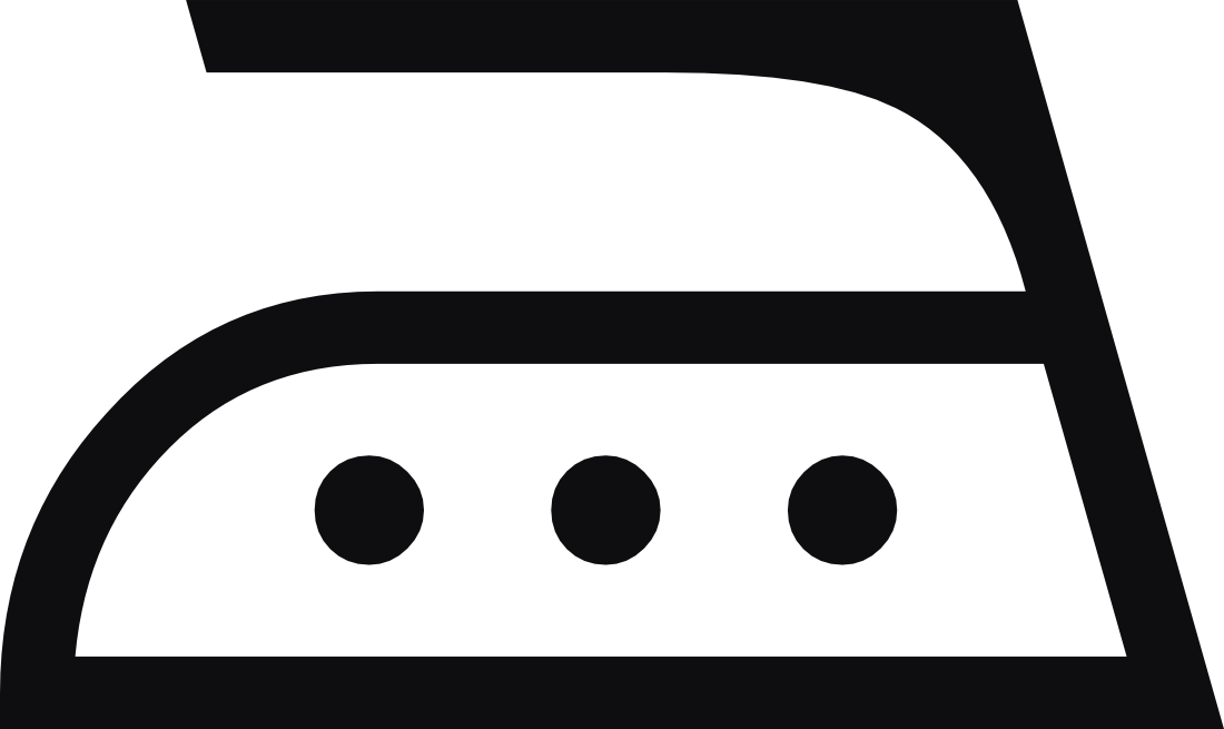 Datorskuren dekal. Tvättråd. Symbolen avser strykning. max 200 grader.