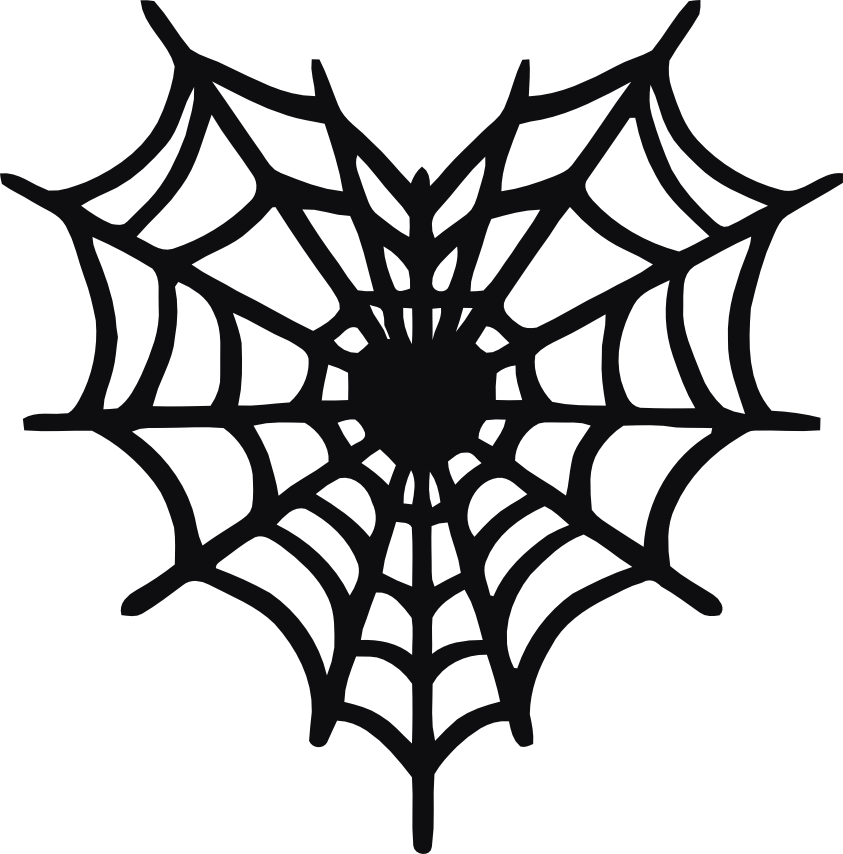 Spindelnät hjärta dekal