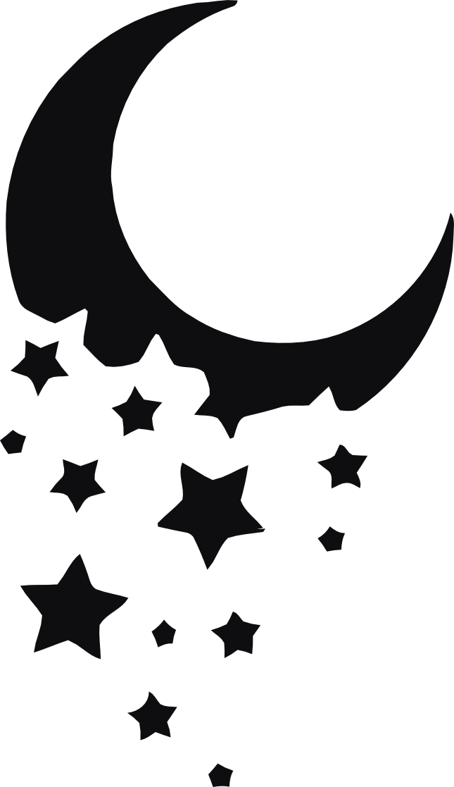 Måne med stjärnor dekal