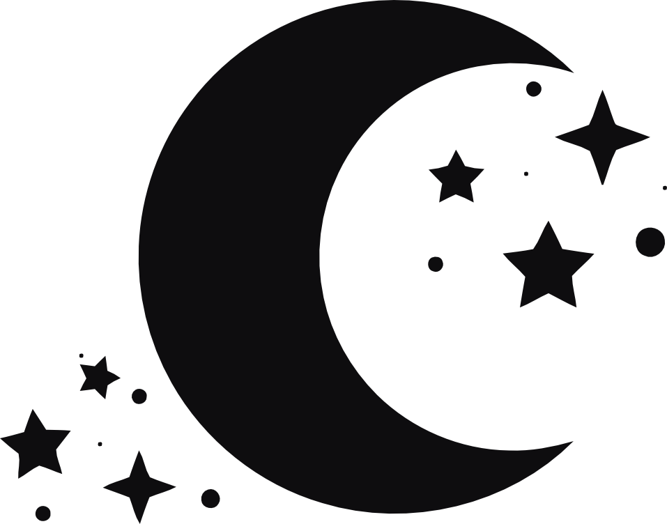 Måne stjärnor dekal