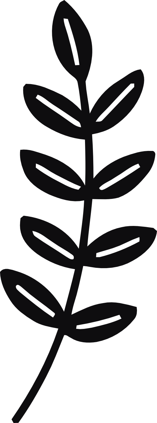 Datorskuren dekal. Växt, kvist, gren, blad.