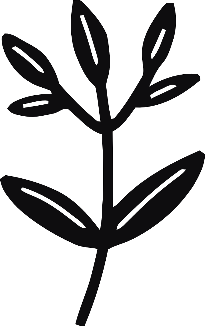 Datorskuren dekal. Växt, kvist, gren, blad.