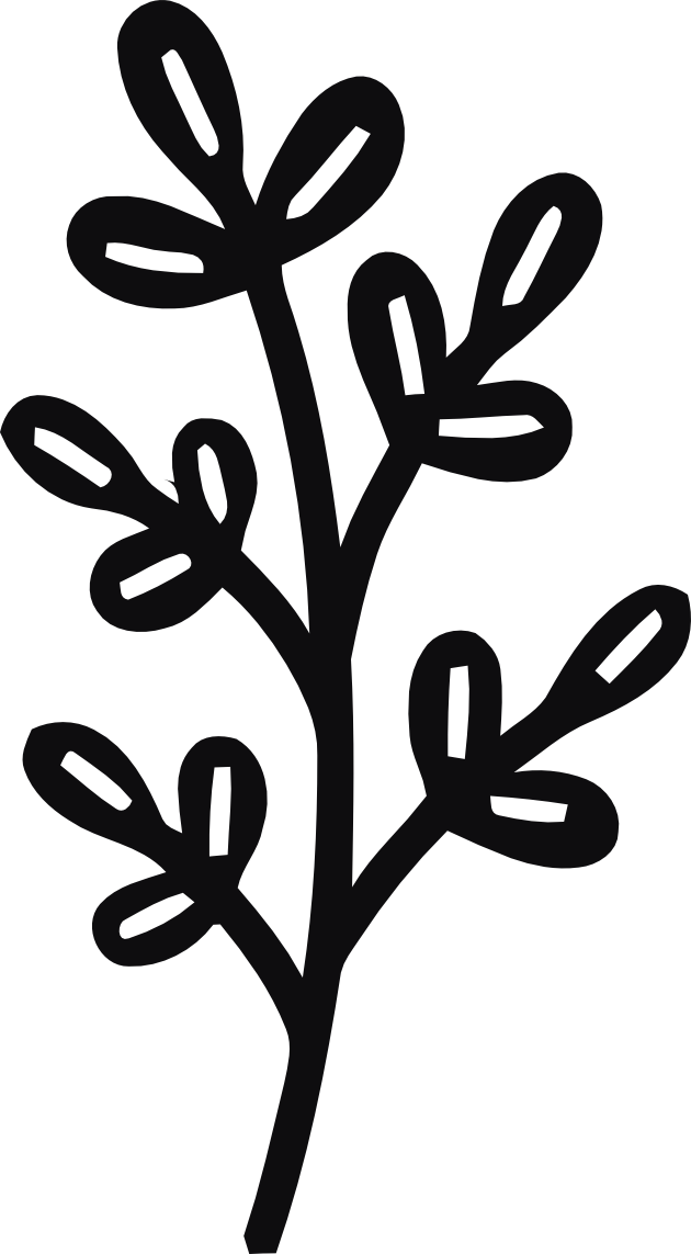 Datorskuren dekal. Växt, kvist, gren, blad.