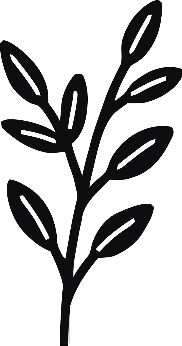 Datorskuren dekal. Växt, kvist, gren, blad.