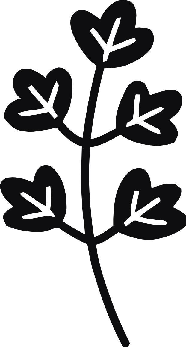 Datorskuren dekal. Växt, kvist, gren, blad.