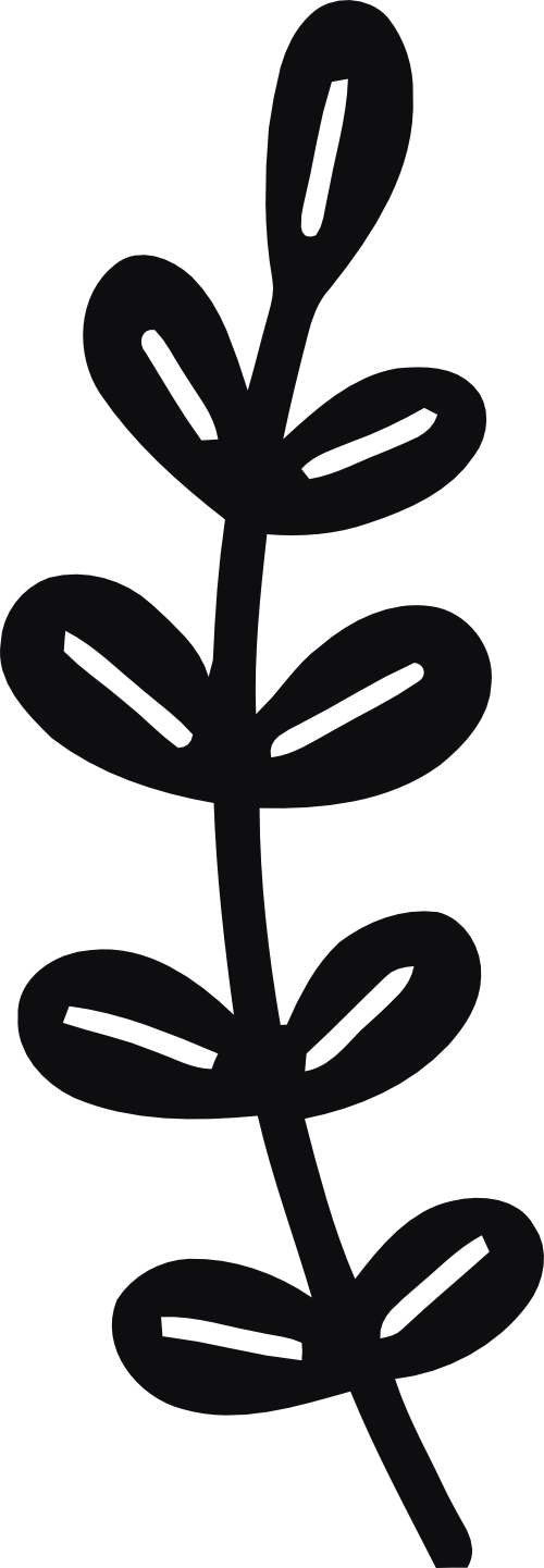 Datorskuren dekal. Växt, kvist, gren, blad.