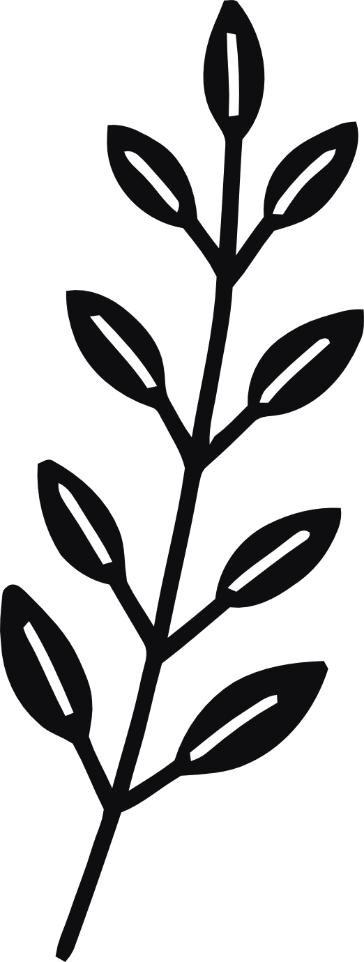 Datorskuren dekal. Växt, kvist, gren, blad.