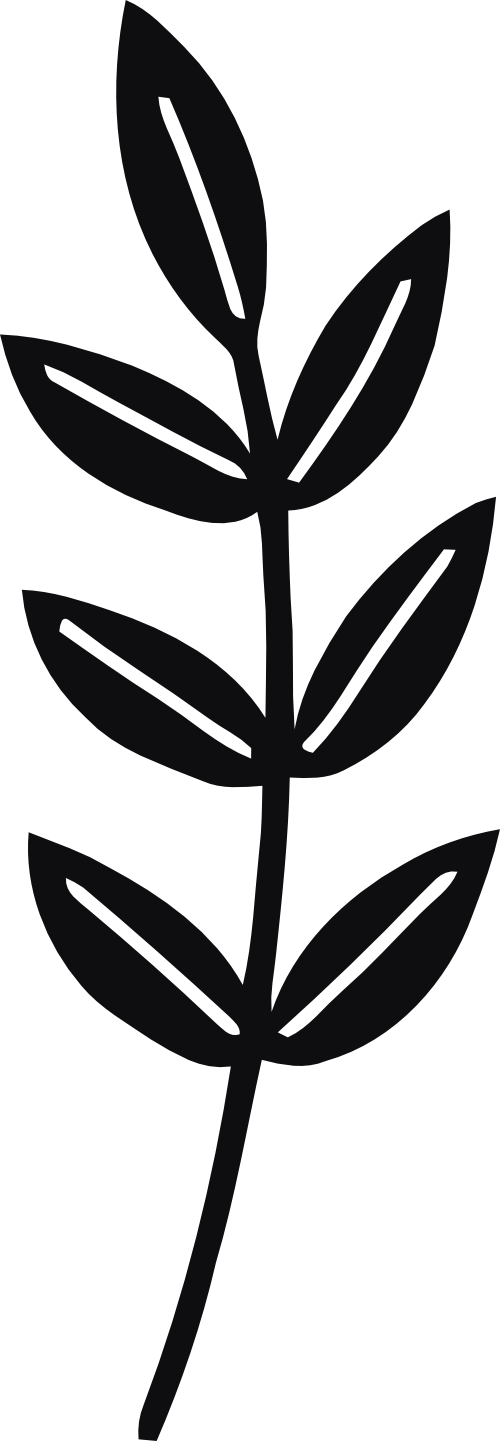 Datorskuren dekal. Växt, kvist, gren, blad.