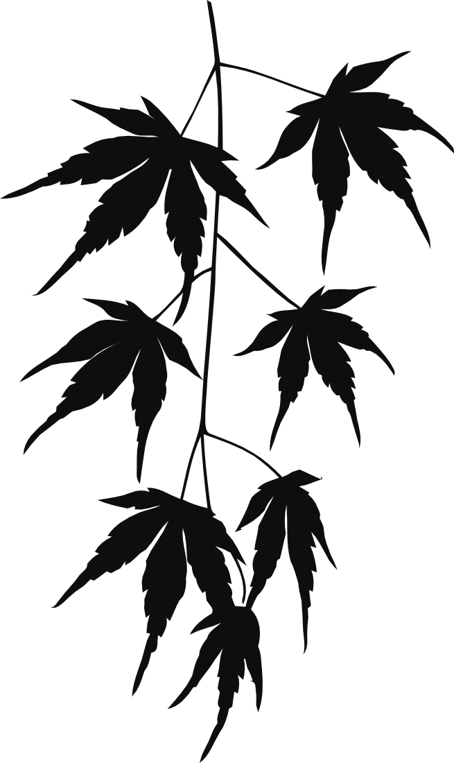 Datorskuren dekal. Växt, kvist, gren, blad.