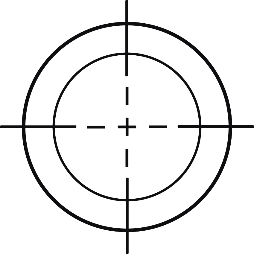 Datorskuren dekal. Sikte