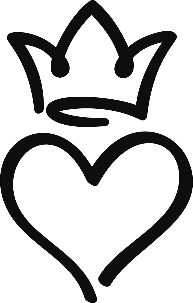 Hjärta med krona dekal