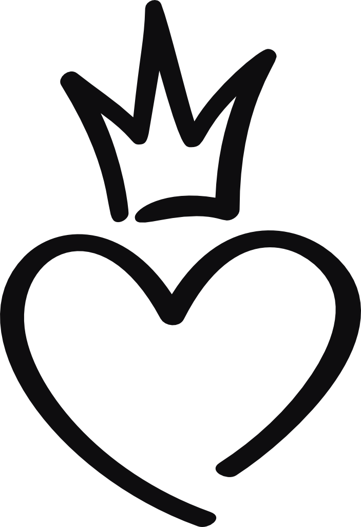 Hjärta med krona dekal