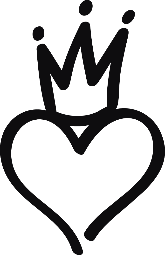 Hjärta med krona dekal