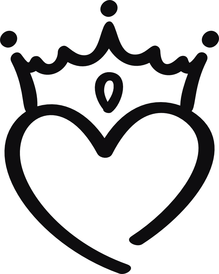 Hjärta med krona dekal