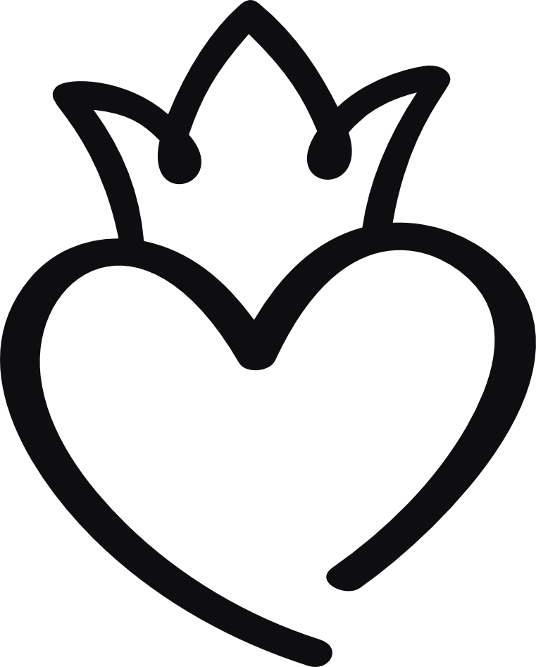 Hjärta med krona dekal