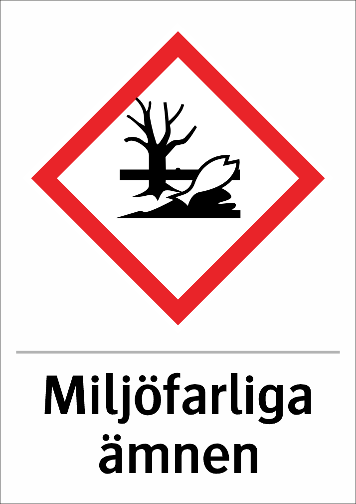 Skylten finns i aluminium (plan), plast, klisterdekal.