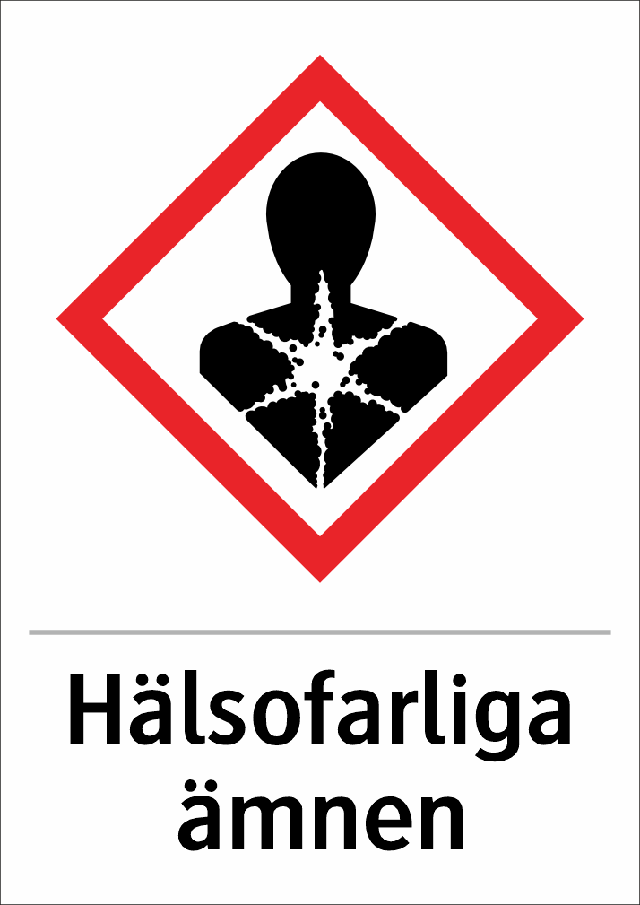 Skylten finns i aluminium (plan), plast, klisterdekal.