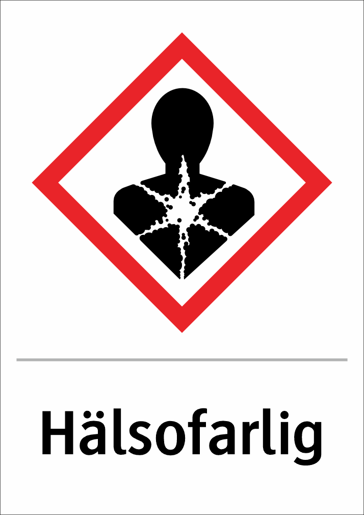 Skylten finns i aluminium (plan), plast, klisterdekal.