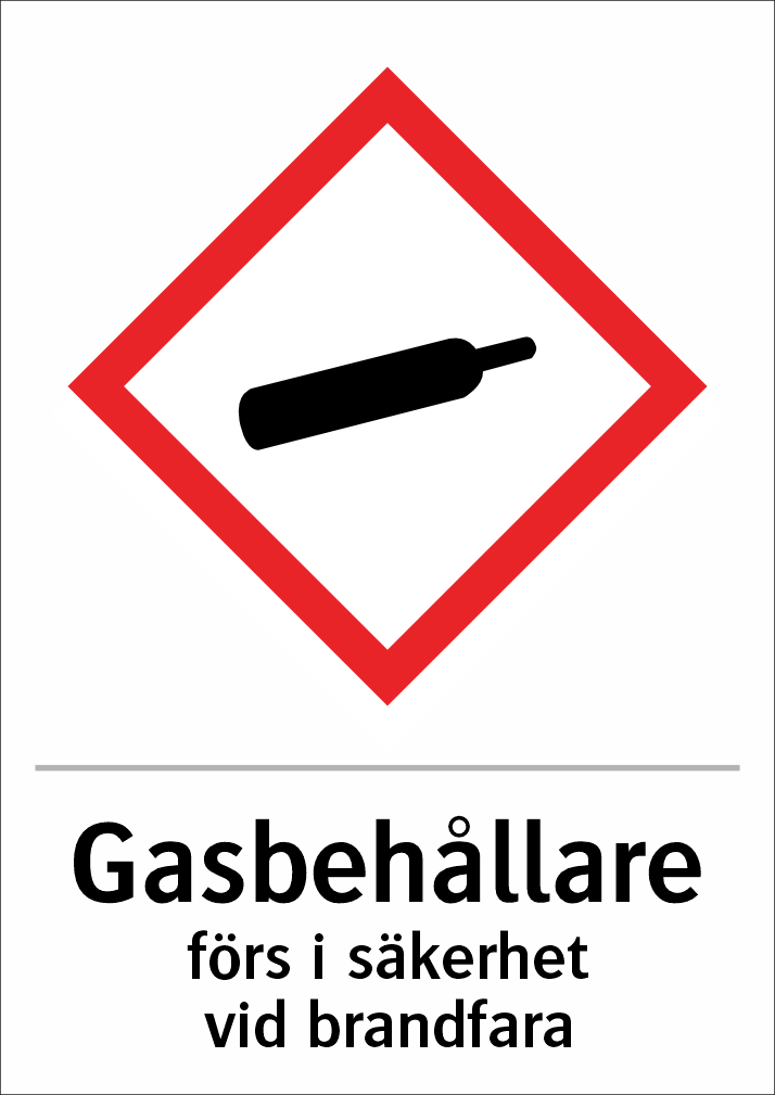 Skylten finns i aluminium (plan), plast, klisterdekal.